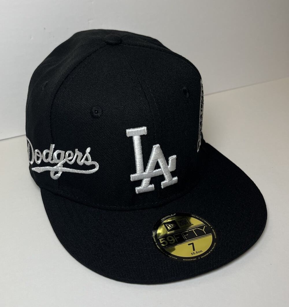 New Era 59FIFTY Los Angeles Dodgers 60th Anniversary Fitted Hat 7 Black Grey NWT